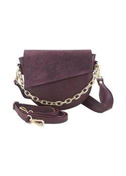 Torebka skórzana z ozdobnym łańcuszkiem - Bordowa ze sklepu Barberinis w kategorii Listonoszki - zdjęcie 188145109