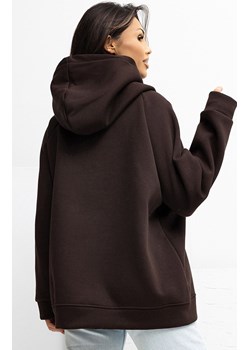 Brązowa bluza damska z kontrastowym napisem RV-BL-A1034.26, Kolor brązowy, Rozmiar uniwersalny, Rue Paris ze sklepu Primodo w kategorii Bluzy damskie - zdjęcie 188146017