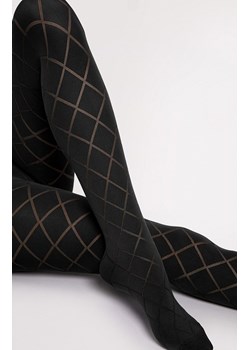 Czarne rajstopy damskie z mikrofibry w romby FUSIL 40 DEN, Kolor czarny, Rozmiar 2, Fiore ze sklepu Primodo w kategorii Rajstopy - zdjęcie 188146077