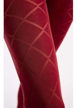 Czerwone rajstopy damskie z mikrofibry w romby FUSIL 40 DEN, Kolor czerwony, Rozmiar 2, Fiore ze sklepu Primodo w kategorii Rajstopy - zdjęcie 188146079