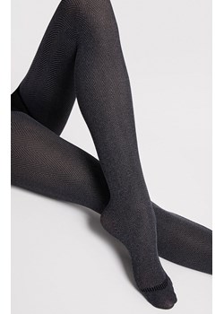 Rajstopy w jodełkę szary melanż VELDA 40 DEN, Kolor szary melanż, Rozmiar 2, Fiore ze sklepu Primodo w kategorii Rajstopy - zdjęcie 188146089