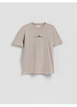 Reserved - T-shirt comfort z nadrukiem - beżowy ze sklepu Reserved w kategorii T-shirty męskie - zdjęcie 188150499