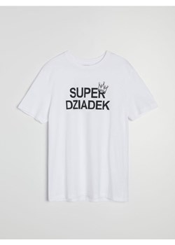 Sinsay - Bawełniana koszulka z napisem na dzień dziadka - biały ze sklepu Sinsay w kategorii T-shirty męskie - zdjęcie 188151376