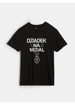 Sinsay - Bawełniana koszulka z napisem na dzień dziadka - czarny ze sklepu Sinsay w kategorii T-shirty męskie - zdjęcie 188151377