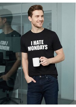 Sinsay - Bawełniana koszulka z napisem - czarny ze sklepu Sinsay w kategorii T-shirty męskie - zdjęcie 188151378