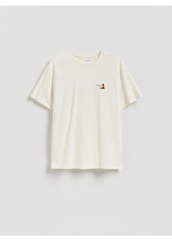 Reserved - T-shirt comfort z nadrukiem - złamana biel ze sklepu Reserved w kategorii T-shirty męskie - zdjęcie 188151956