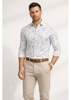 Koszula męska slim wzór w kwiaty Recea ze sklepu Recea.pl w kategorii Koszule męskie - zdjęcie 188153027
