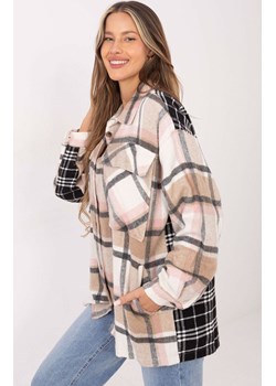 Koszula damska w kratę DN-KS-3841.02, Kolor beżowo-czarny, Rozmiar uniwersalny, Chamur National ze sklepu Primodo w kategorii Koszule damskie - zdjęcie 188153338