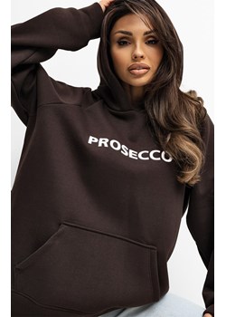 Brązowa bluza damska z kontrastowym napisem RV-BL-A1034.26, Kolor brązowy, Rozmiar uniwersalny, Rue Paris ze sklepu Primodo w kategorii Bluzy damskie - zdjęcie 188153345