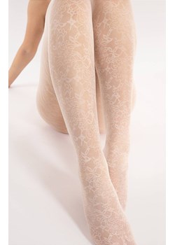 Wzorzyste rajstopy damskie ecru ARIEL 30 DEN, Kolor ecru, Rozmiar 2, Fiore ze sklepu Primodo w kategorii Rajstopy - zdjęcie 188153398