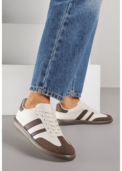 Beżowo-Brązowe Casualowe Sneakersy na Płaskiej Podeszwie z Paskami Jereria ze sklepu renee.pl w kategorii Buty sportowe damskie - zdjęcie 188153836