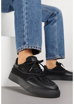 Czarne Sneakersy na Platformie Ozdobione Cyrkoniami Kyllyss ze sklepu renee.pl w kategorii Buty sportowe damskie - zdjęcie 188153916