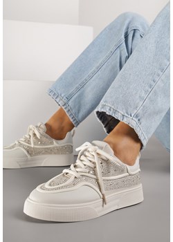 Beżowe Sneakersy na Platformie Ozdobione Cyrkoniami Kyllyss ze sklepu renee.pl w kategorii Buty sportowe damskie - zdjęcie 188153925
