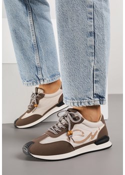 Brązowe Sneakersy z Geometrycznym Wzorem Prisnore ze sklepu born2be.pl w kategorii Buty sportowe damskie - zdjęcie 188154556