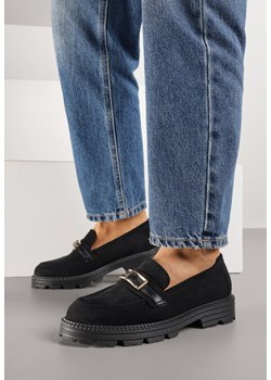 Czarne Mokasyny Ozdobione Klamrą Wildbluff ze sklepu born2be.pl w kategorii Mokasyny damskie - zdjęcie 188154709