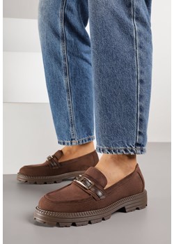 Brązowe Mokasyny Ozdobione Klamrą Wildbluff ze sklepu born2be.pl w kategorii Mokasyny damskie - zdjęcie 188154727