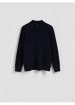 Reserved - Sweter z rozpinaną stójką - granatowy ze sklepu Reserved w kategorii Swetry męskie - zdjęcie 188155126