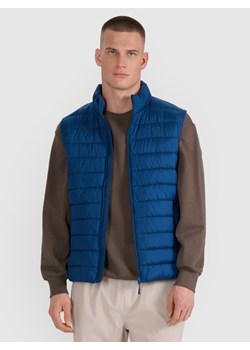 Męski bezrękawnik puchowy 4F 4FWAW25TVJAM224 - niebieski ze sklepu Sportstylestory.com w kategorii Kamizelki męskie - zdjęcie 188155298