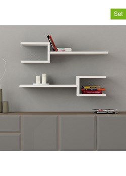 Scandinavia Concept Regały ścienne (2 szt.) "Fork" w kolorze białym - 75 x 17,5 x 22 cm ze sklepu Limango Polska w kategorii Regały i witryny - zdjęcie 188155539