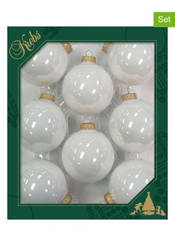 Krebs Glas Lauscha Bombki (8 szt.) w kolorze białym - Ø 7 cm ze sklepu Limango Polska w kategorii Dekoracje bożonarodzeniowe - zdjęcie 188155666