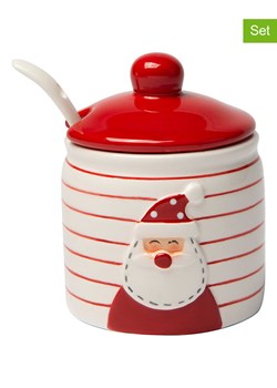 Trendy Kitchen by EXCÉLSA Cukierniczka "Snowman" w kolorze biało-czerwonym - 250 ml ze sklepu Limango Polska w kategorii Młynki do soli i pieprzu - zdjęcie 188155688