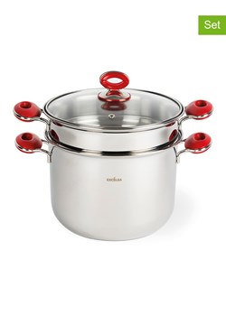 Trendy Kitchen by EXCÉLSA 3-częściowy zestaw "Color up" do gotowania na parze  - 6 l ze sklepu Limango Polska w kategorii Garnki - zdjęcie 188155789