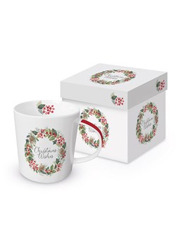 ppd Kubek jumbo "Merry Wreath" w kolorze białym - 350 ml ze sklepu Limango Polska w kategorii Naczynia - zdjęcie 188156538