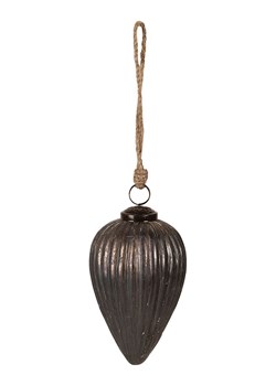 Clayre &amp; Eef Bombka w kolorze szarym - wys. 14 x Ø 9 cm ze sklepu Limango Polska w kategorii Dekoracje bożonarodzeniowe - zdjęcie 188156638