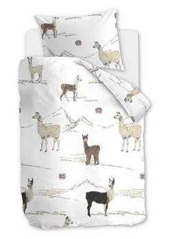 Hanneke de Jager Komplet pościeli renforcé "Lama Mountain" w kolorze biało-jasnobrązowym ze sklepu Limango Polska w kategorii Pościel dziecięca - zdjęcie 188156655