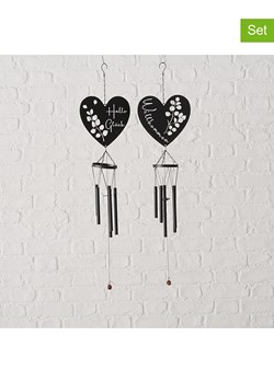 Boltze Dzwonki wietrzne (2 szt.) "Calypso" w kolorze czarnym - wys. 75 cm ze sklepu Limango Polska w kategorii Dekoracje - zdjęcie 188156939