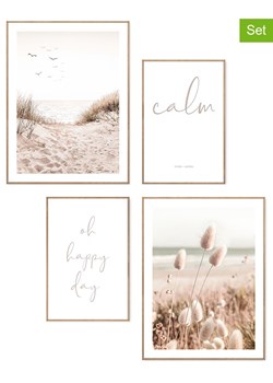 Orangewallz Druki artystyczne (4 szt.) "Beach Relax" w ramce ze sklepu Limango Polska w kategorii Obrazy - zdjęcie 188157115