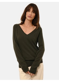Just Cashmere Kaszmirowy sweter "Phoebe" w kolorze ciemnozielonym ze sklepu Limango Polska w kategorii Swetry damskie - zdjęcie 188157415