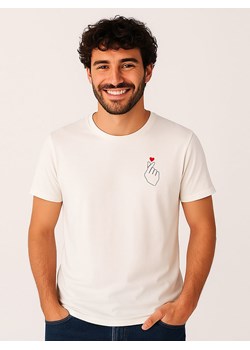 WOOOP Koszulka "K Love Cur" w kolorze kremowym ze sklepu Limango Polska w kategorii T-shirty męskie - zdjęcie 188160388