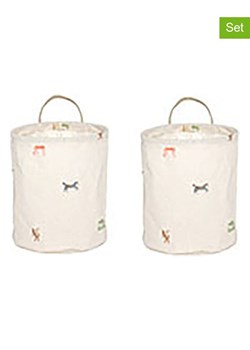 OYOY mini Koszyki (2 szt.) "Moira" w kolorze kremowym - wys. 22 x  Ø 18 cm ze sklepu Limango Polska w kategorii Pojemniki kuchenne - zdjęcie 188161319