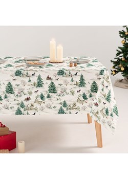 GAMUSI Obrus "Yulvin" w kolorze biało-zielono-jasnobrązowym ze sklepu Limango Polska w kategorii Obrusy i bieżniki - zdjęcie 188162238