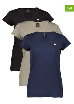 G-Star Koszulki (3 szt.) w kolorze granatowo-oliwkowo-czarnym ze sklepu Limango Polska w kategorii Bluzki damskie - zdjęcie 188163168