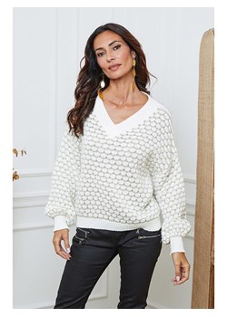 So Cachemire Sweter "Azul" w kolorze biało-beżowym ze sklepu Limango Polska w kategorii Swetry damskie - zdjęcie 188163175