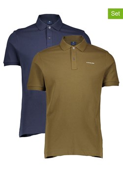 G-Star Koszulki polo (2 szt.) w kolorze oliwkowym i granatowym ze sklepu Limango Polska w kategorii T-shirty męskie - zdjęcie 188163235