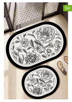 Colourful Cotton Dywaniki łazienkowe (2 szt.) w kolorze biało-czarnym ze sklepu Limango Polska w kategorii Akcesoria łazienkowe - zdjęcie 188163309