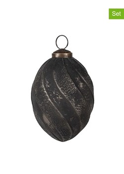 Clayre &amp; Eef Bombki (2 szt.) w kolorze czarnym - wys. 11 x Ø 7 cm ze sklepu Limango Polska w kategorii Dekoracje bożonarodzeniowe - zdjęcie 188164437