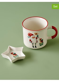 BELLA MAISON 2-częściowy zestaw "Elfie" w kolorze biało-czerwonym ze sklepu Limango Polska w kategorii Dzbanki i zaparzacze - zdjęcie 188164958