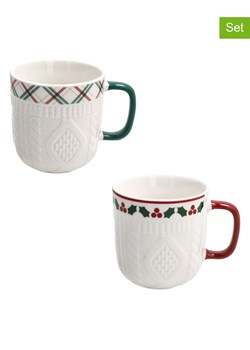 Tognana Kubki (2 szt.) "Let it Snow" w kolorze biało-czerwono-zielonym - 350 ml ze sklepu Limango Polska w kategorii Dzbanki i zaparzacze - zdjęcie 188165987