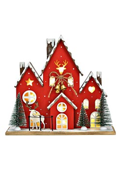 G. Wurm Lampa dekoracyjna LED "Christmas House" w kolorze czerwonym - 23 x 20 x 8 cm ze sklepu Limango Polska w kategorii Oświetlenie - zdjęcie 188168377