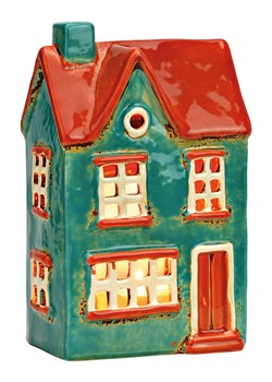 G. Wurm Świecznik "House" w kolorze zielono-czerwonym - 12 x 19 x 8 cm ze sklepu Limango Polska w kategorii Świeczniki - zdjęcie 188168379