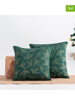 GAMUSI Poszewki (2 szt.) "Holly" w kolorze złoto-zielonym na poduszkę ze sklepu Limango Polska w kategorii Poduszki dekoracyjne - zdjęcie 188168825