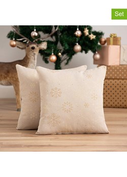 GAMUSI Poszewki (2 szt.) "Sparkle" w kolorze złoto-beżowym na poduszkę ze sklepu Limango Polska w kategorii Poduszki dekoracyjne - zdjęcie 188168835
