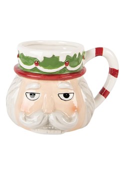 Clayre &amp; Eef Kubek w kolorze kremowo-biało-czerwonym - 550 ml ze sklepu Limango Polska w kategorii Naczynia - zdjęcie 188169438