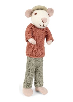 Gry &amp; Sif Figurka dekoracyjna "Mouse" w kolorze biało-zielono-jasnobrązowym - dł. 27 cm ze sklepu Limango Polska w kategorii Dekoracje - zdjęcie 188169479