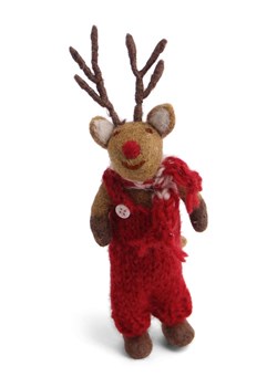 Gry &amp; Sif Figurka dekoracyjna "Rudolf" w kolorze czerwono-jasnobrązowym - 4 x 14 x 3 cm ze sklepu Limango Polska w kategorii Dekoracje - zdjęcie 188169488