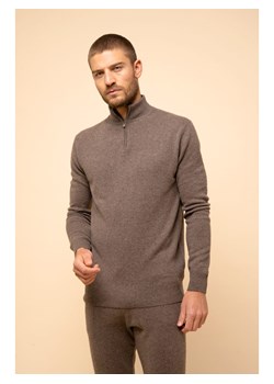 Just Cashmere Kaszmirowy sweter "Bradley" w kolorze szarobrązowym ze sklepu Limango Polska w kategorii Swetry męskie - zdjęcie 188172305